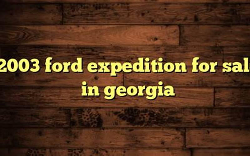 2003 Ford Expedition For Sale In Georgia