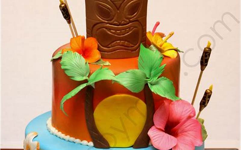 A Cake With A Hawaiian Design