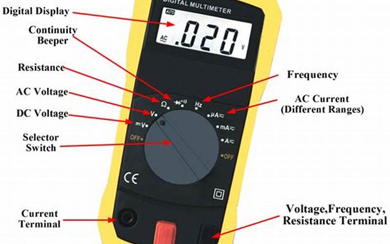 A Multimeter Displaying Battery Voltage