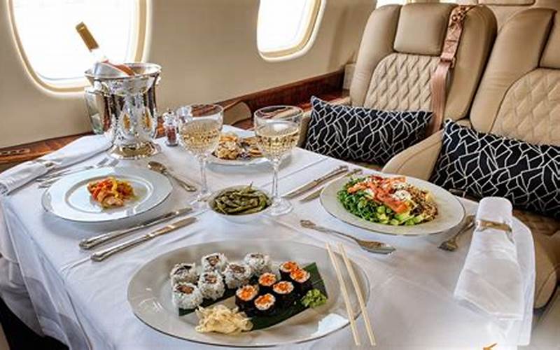 A Private Jet With Catering