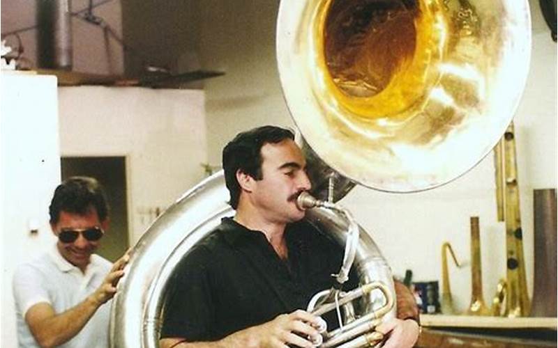 A Sousaphone Being Weighed