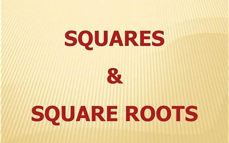 Applications Of Square Root