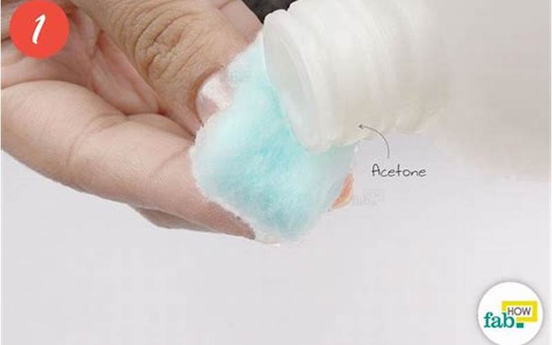 Apply The Acetone-Soaked Cotton Balls