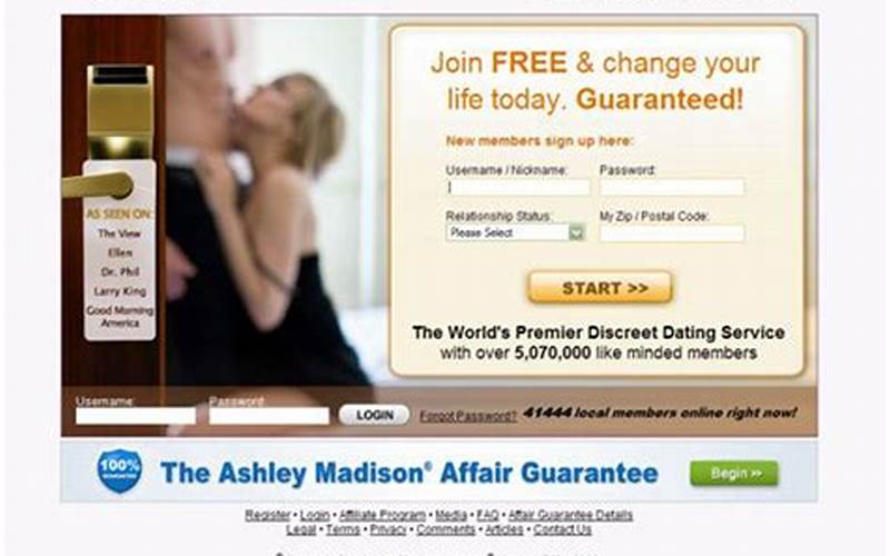 Ashley Madison Homepage