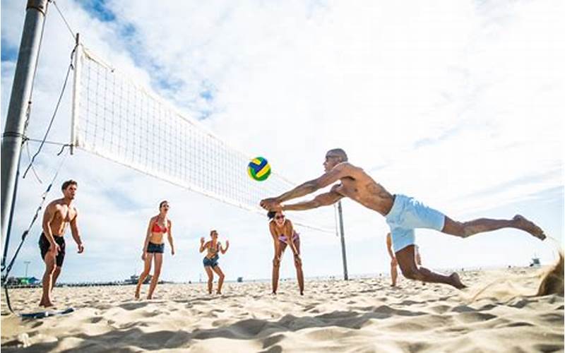 Beach Volleyball On The Sand