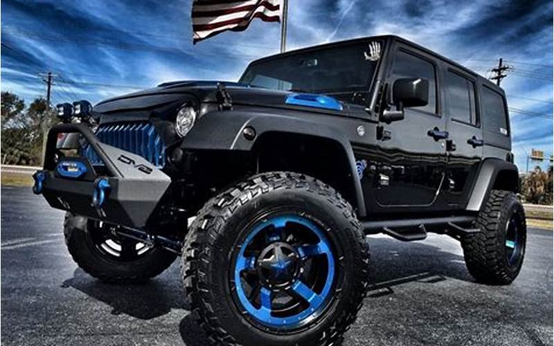 Black Jeep With Blue Accents Interior