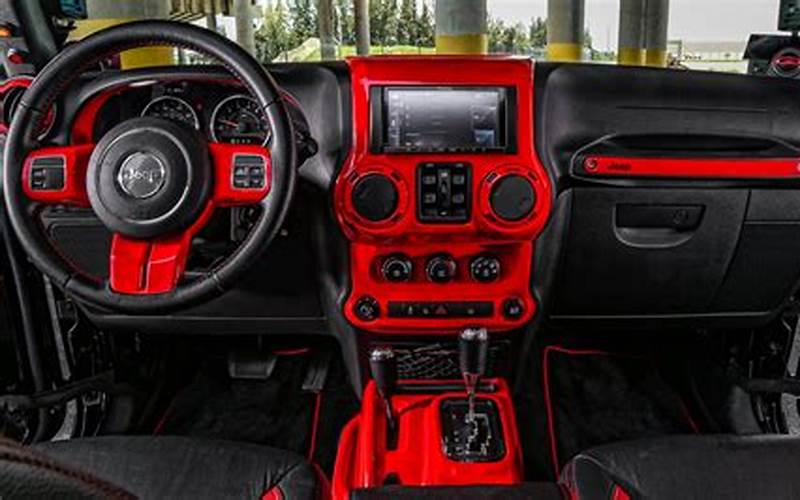 Black Jeep With Red Accents Interior