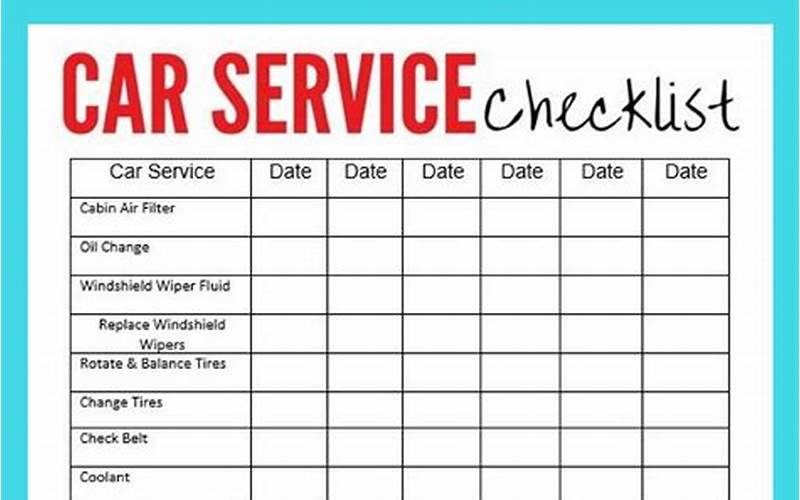 Car Repair Checklist