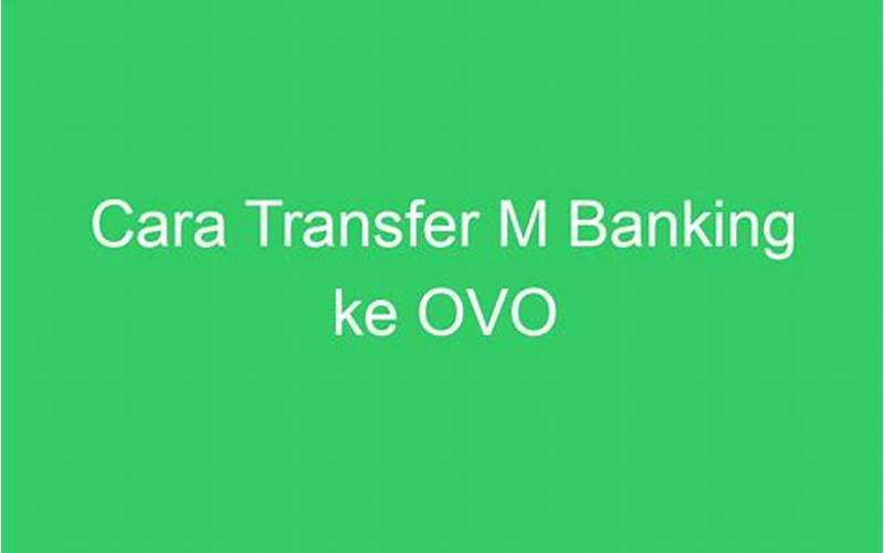 Cara Transfer M Banking Ke Ovo