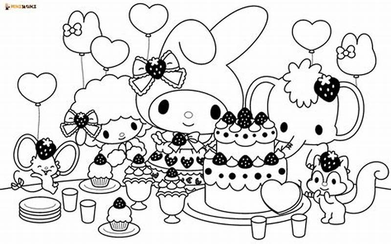 Complex My Melody And Kuromi Coloring Pages