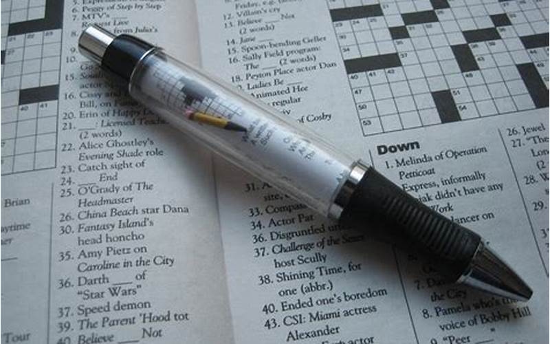Crossword Puzzle With Pen