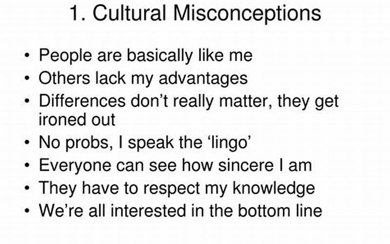 Cultural Misconception