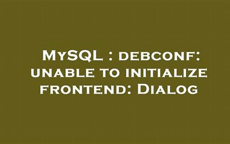 Debconf: Unable to Initialize Frontend: Dialog