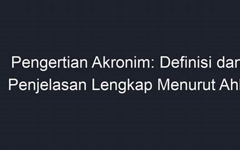 Definisi Akronim