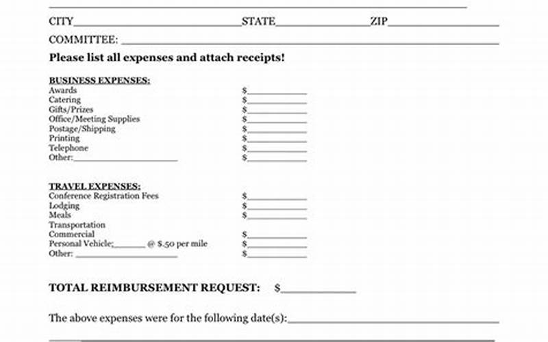Documentation For Reimbursed Expenses