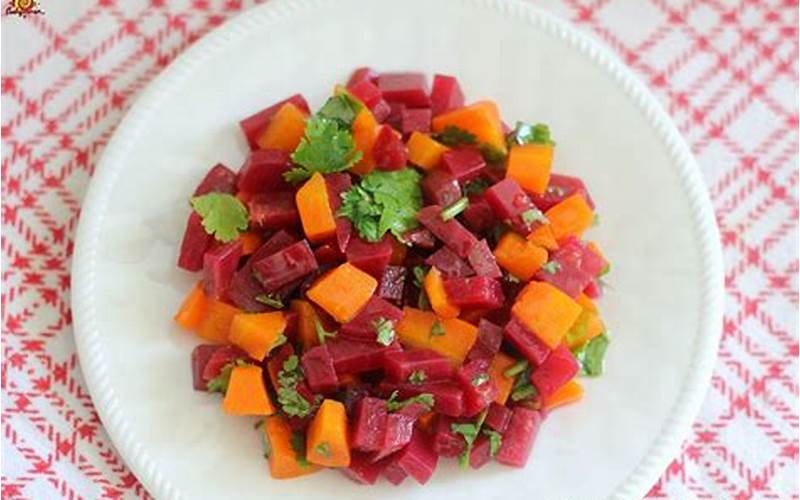 Ensalada De Remolacha Colombiana On A Fork