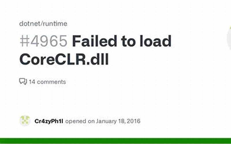 Failed to Load CoreCLR