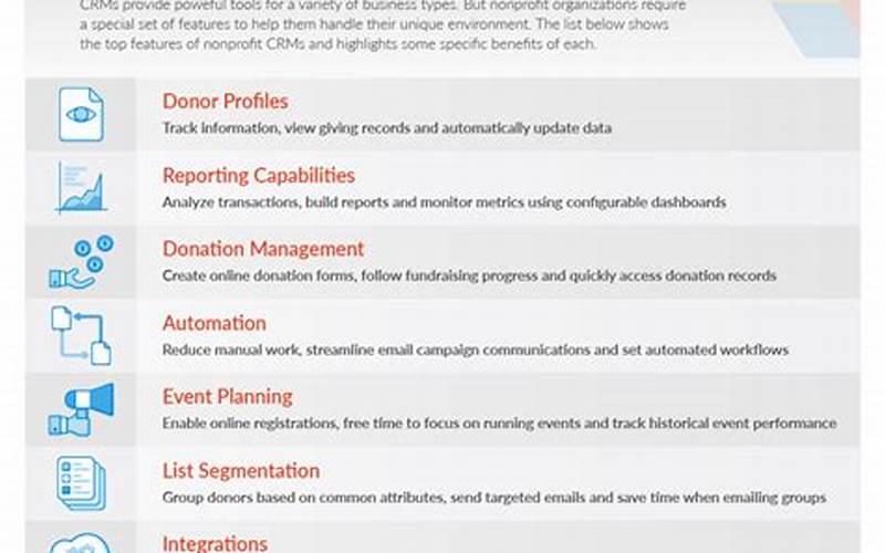 Features Of Non-Profit Crm Solutions