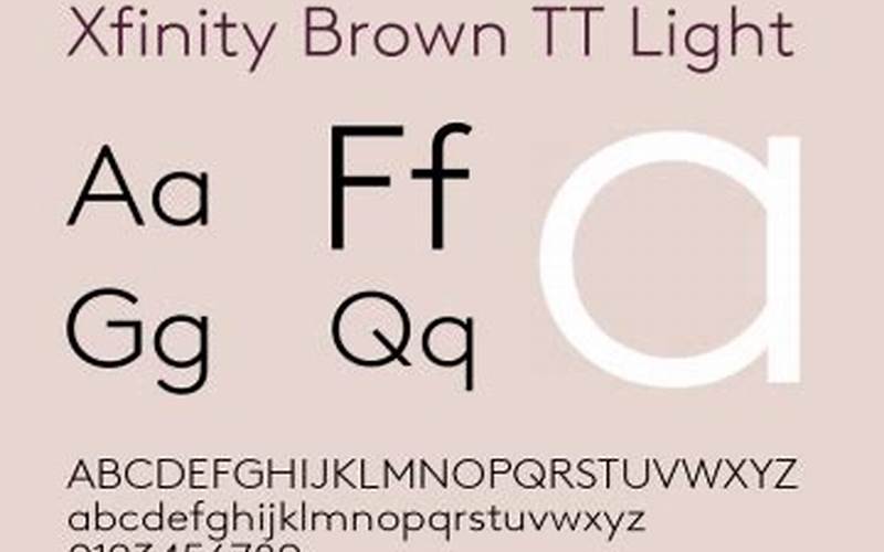 Features Of Xfinity Brown Tt Font