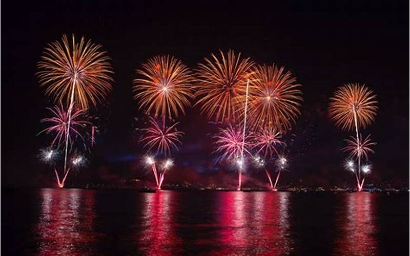 Fireworks Display Over Water