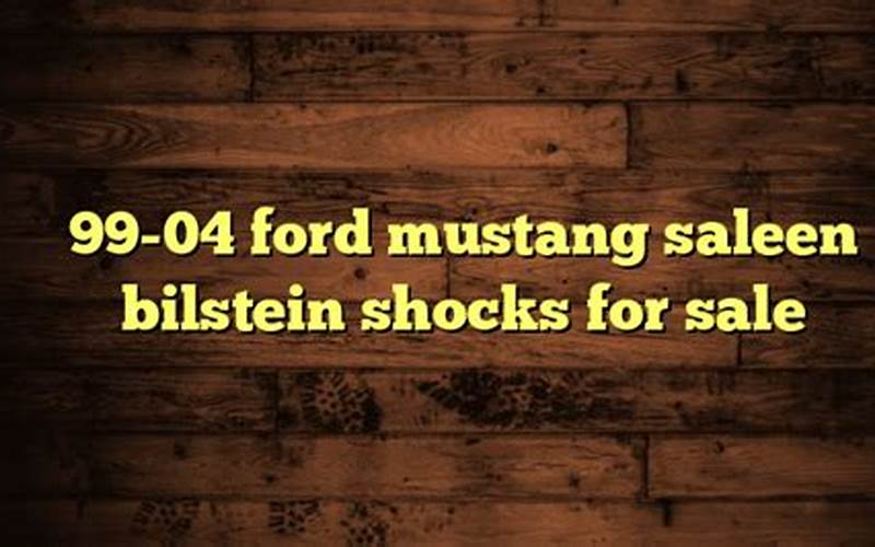 Ford Mustang Saleen Bilstein Shocks