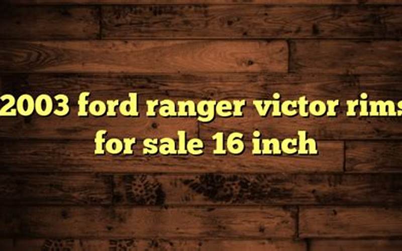 Ford Ranger Victor Rims