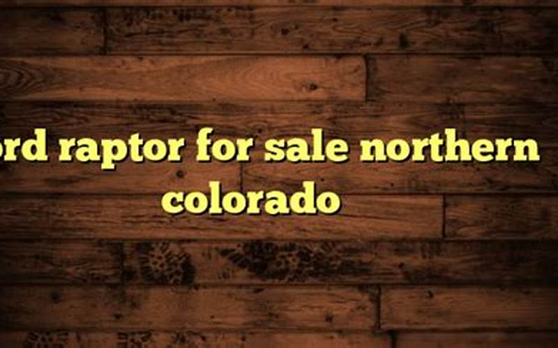 Ford Raptor For Sale In Northern Colorado