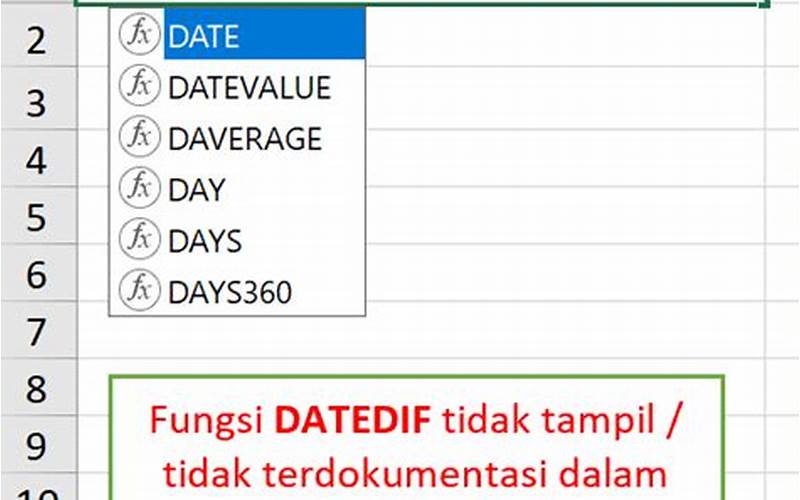 Fungsi Datedif