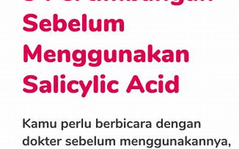 Fungsi Salicylic Acid Untuk Jerawat