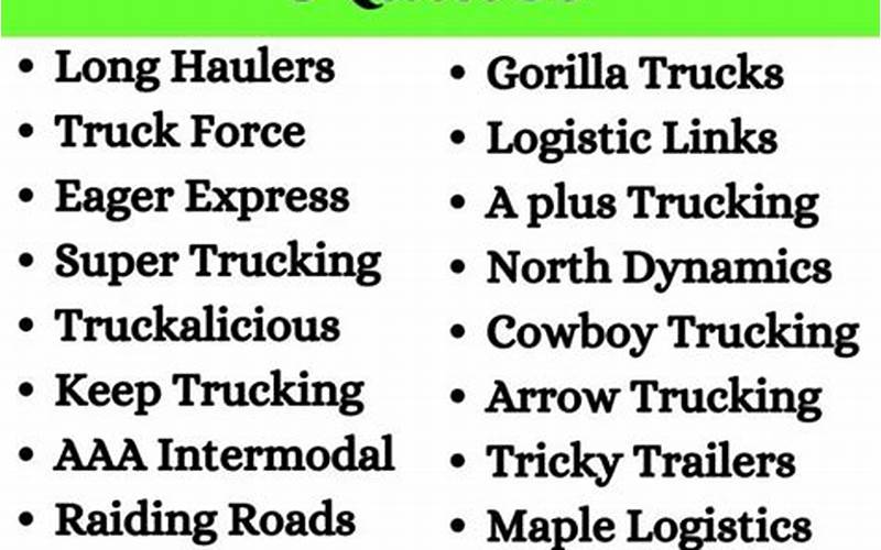 Hauling Business Names