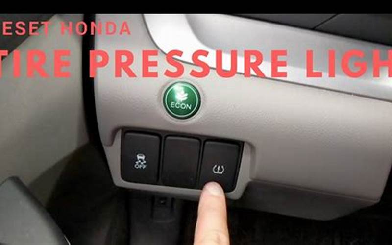 Honda CRV Low Tire Pressure Reset