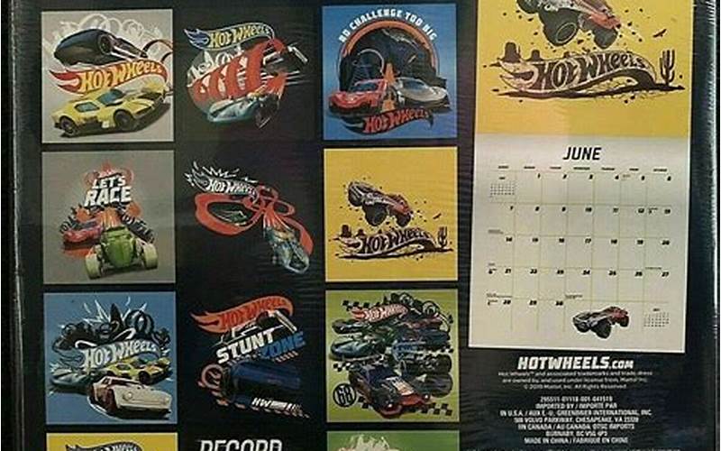 Hot Wheels Calendar