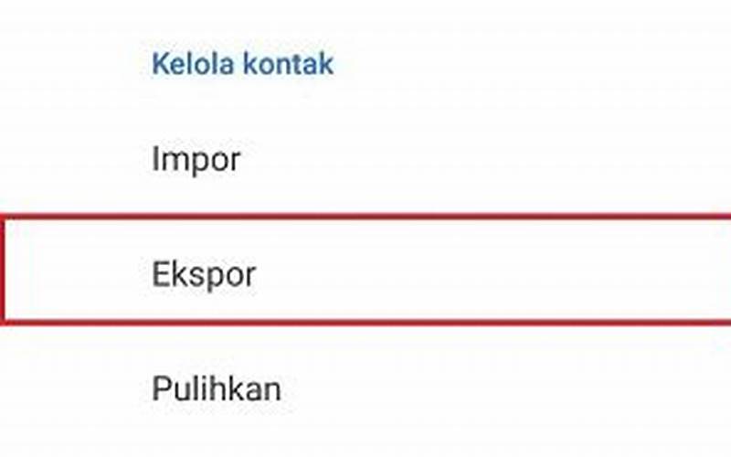 Ketuk Impor Kontak