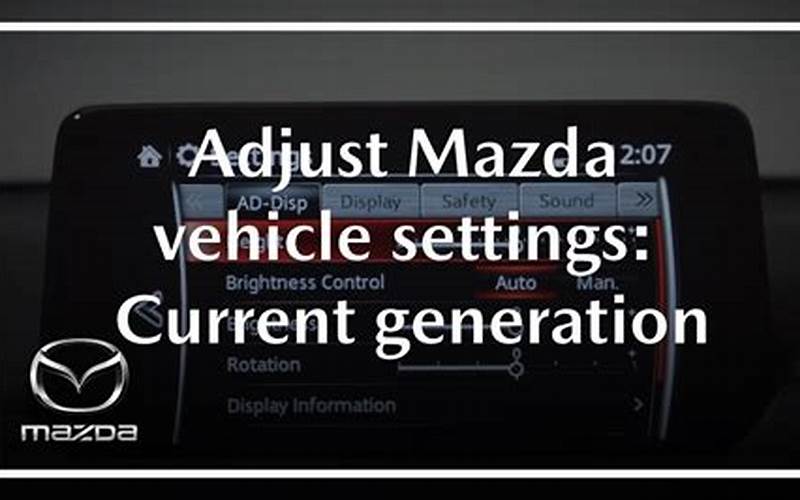 Mazda Settings Menu