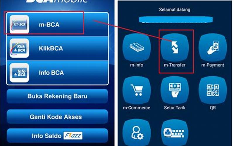 Menu Transfer Mobile Banking