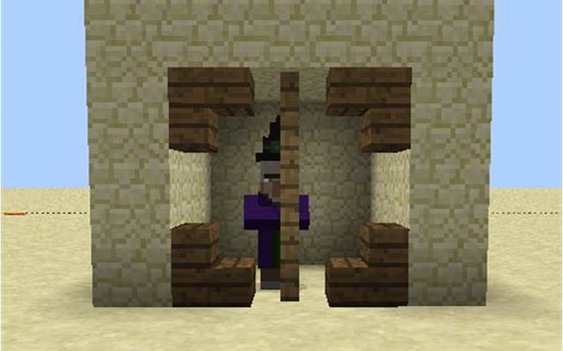 Minecraft Player Using Door