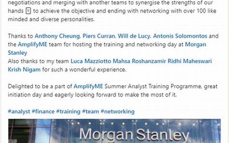 Morgan Stanley Training