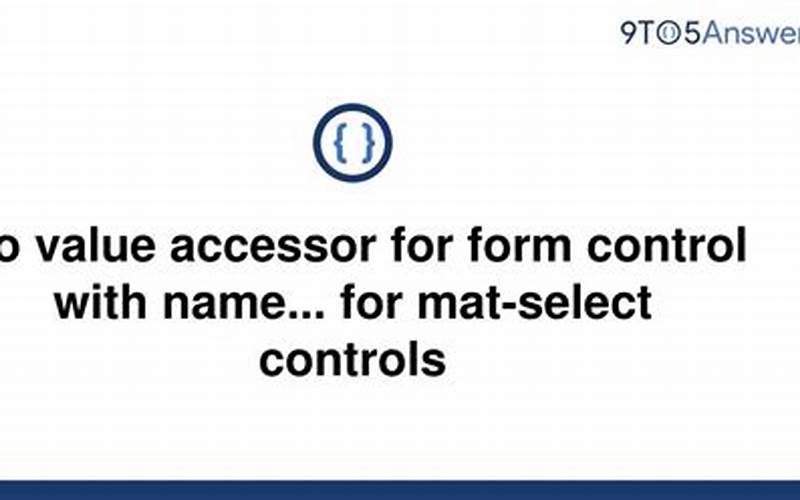 No Value Accessor for Form Control with Name: