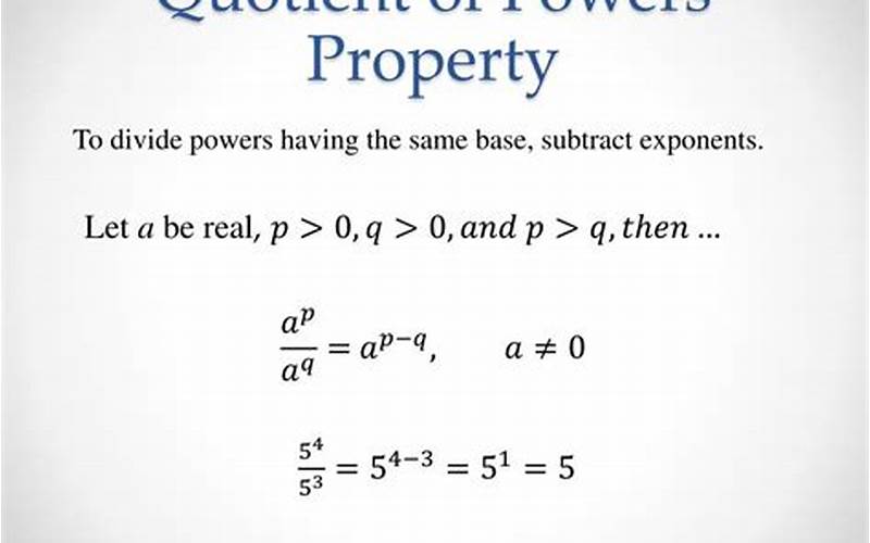 Properties Of Quotient