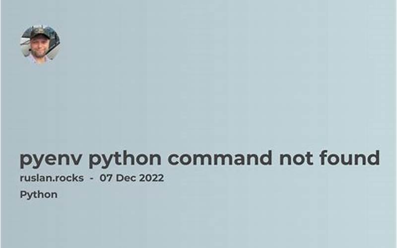 Pyenv: Python: Command Not Found