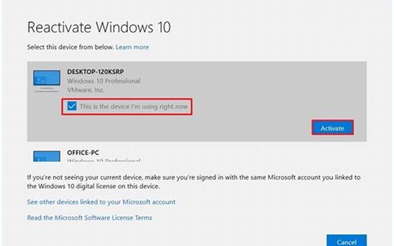 Reactivate Windows 10 Pro