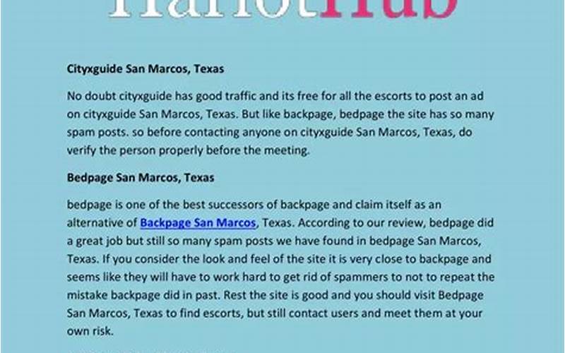 San Marcos Back Pages Homepage