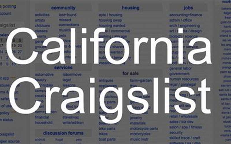 Search Bar California Craigslist