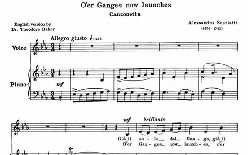 Sheet Music Of Gia Il Sole Dal Gange