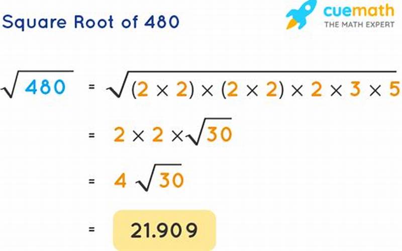 Square Root Of 480 Calculation