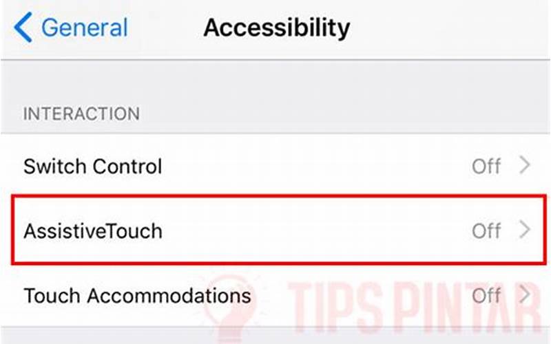 Tap Assistive Touch Dan Pilih Opsi Screenshot