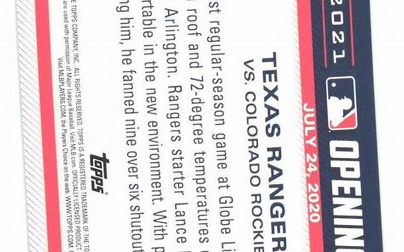 Texas Rangers Opening Day 2021