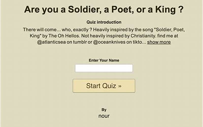The Soldier The King The Poet Quiz – Test Your Knowledge Now