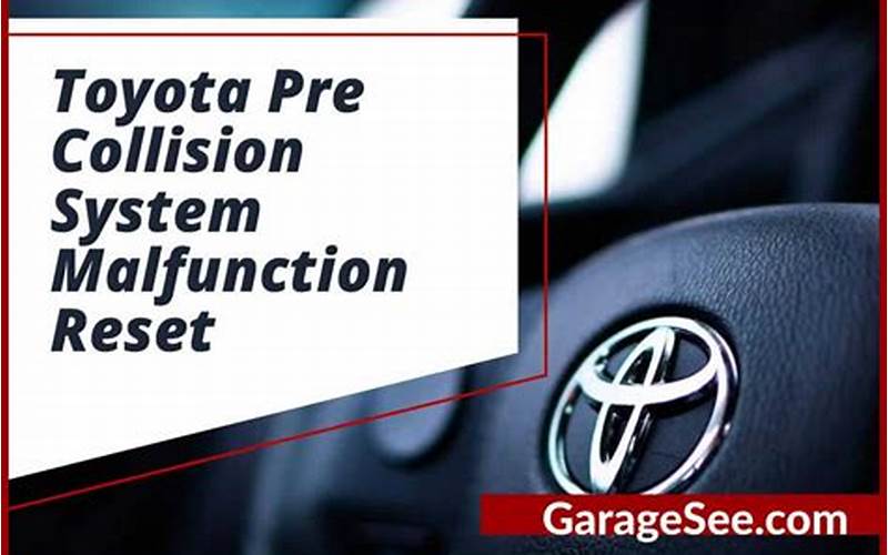 Toyota Pre Collision System Reset