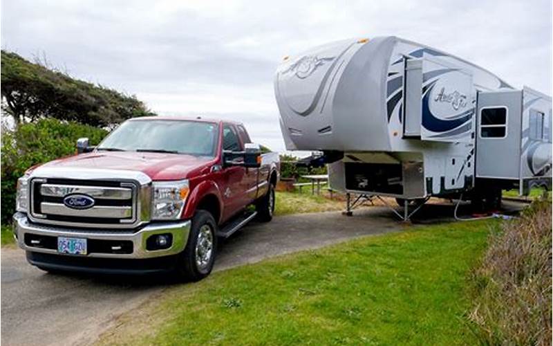 Truck Towing Travel Trailer